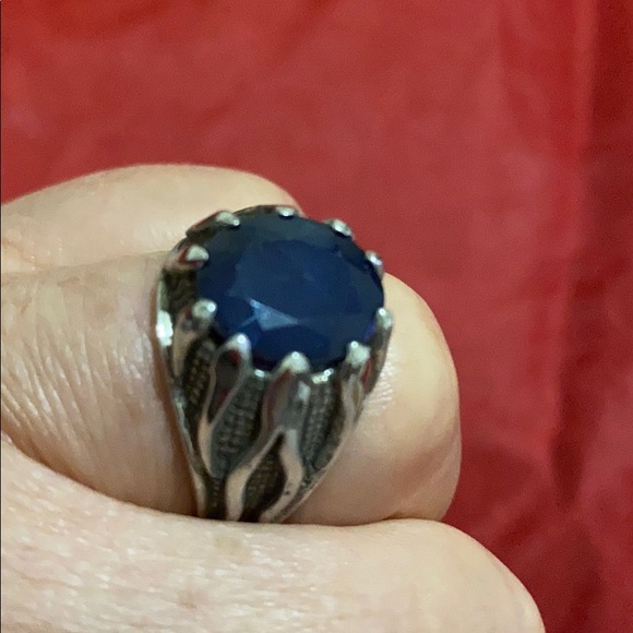 Women Sterling Silver W/purple crystal Ring Size 8